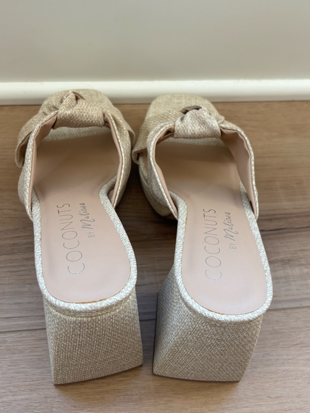 Coconuts by Matisse Natural Knot Platform Block Heels Size 9 - Picture 6 of 10